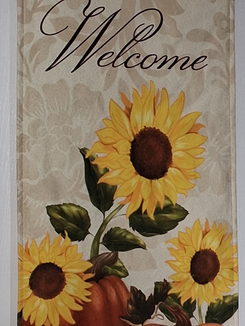 Welcome Sunflower Wall Art – Yellow Floral Home Accent